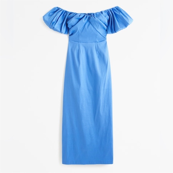A&F Elegant Blue Off-Shoulder Dress - Picture 2 of 6